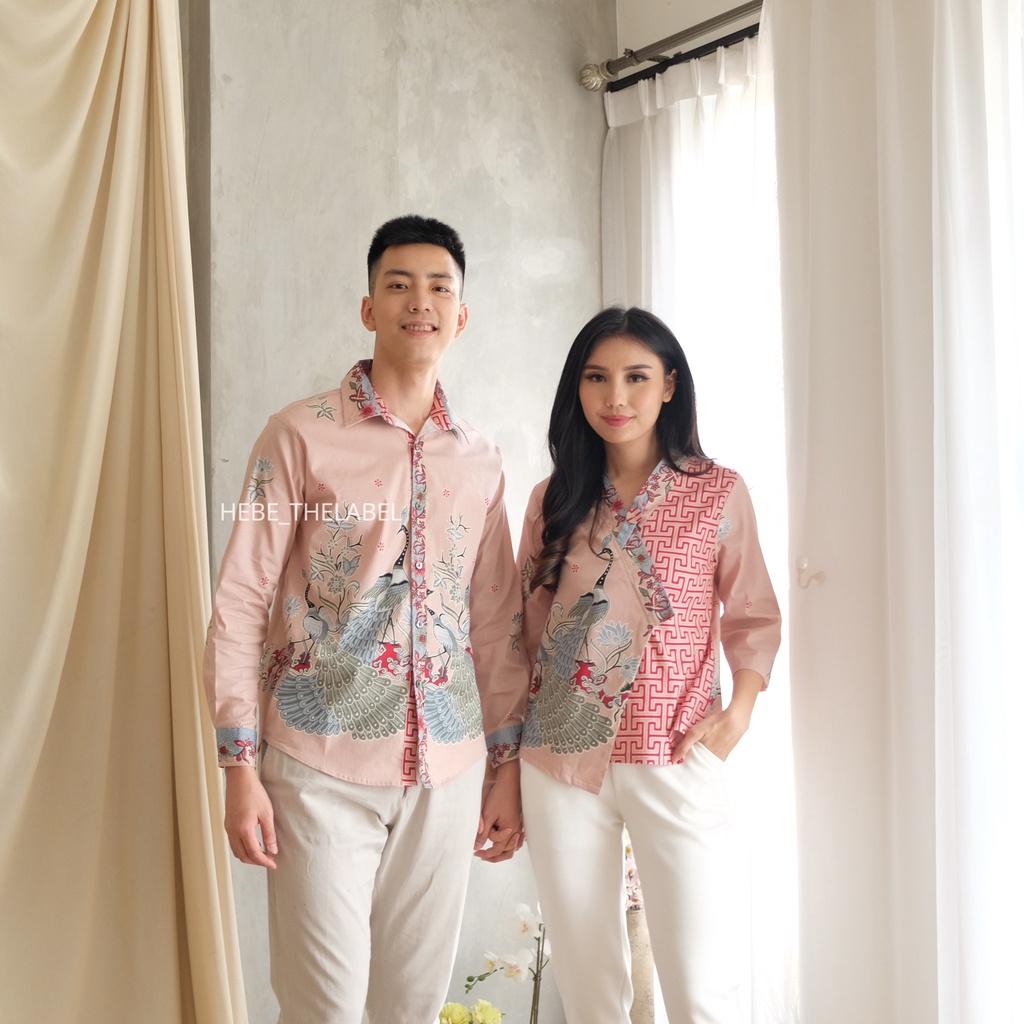 Min ( PEACH ) Batik Cheongsam Chinese New Year ( Men - Intan - Brenda - Daiyu - Amber - Nadine - Hera - Jenna ) Available Couple