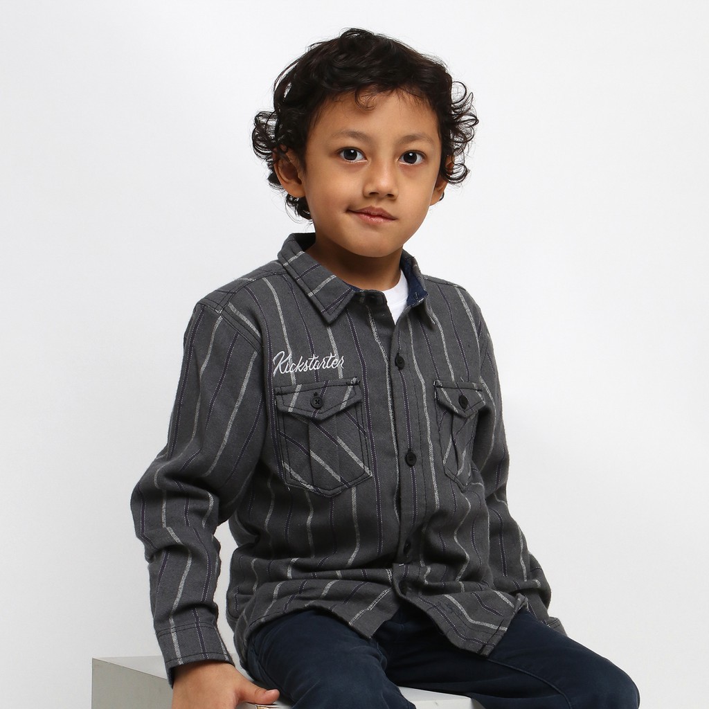 

ALTON Kids Grey Stripe Flannel