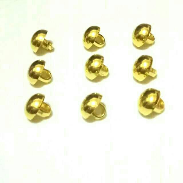 100 PCS Diameter 11 mm Kancing Jamur Emas Timbul Kancing Baju Gold