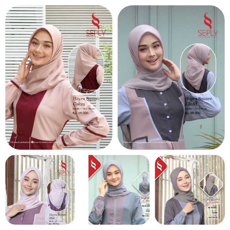 HIJAB SEGIEMPAT  POLOS • HAYRA SQUARE • EMiLY SQUARE || SEPLY ETHICA