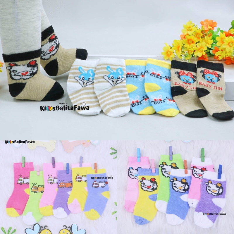 (ISI 3 PASANG) Kaos Kaki Bayi Polos Warna 0-12 Bulan / SNI New Born Month Baby Socks Sepatu Bayi Murah Babycinnamon