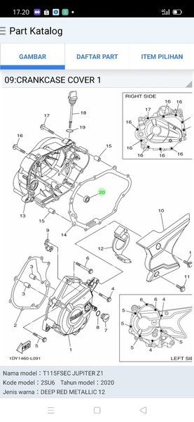 SEAL SIL BAK KOPLING YAMAHA JUPITER. VEGA. VEGA ZR DLL