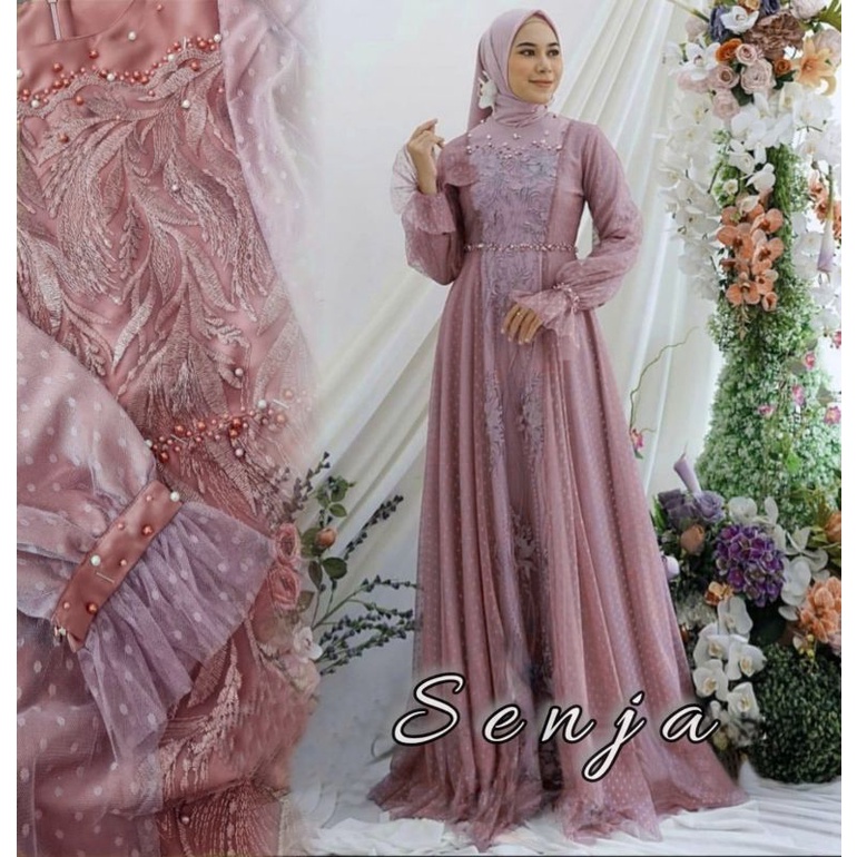 Busana Muslim Gamis Murah Gaun Pesta Muslimah Baju Pesta Wanita Kondangan Gamis pesta Mewah Kekinian