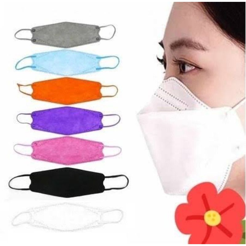 MASKER KF94 ll MASK KF94 HITAM PINK HIJAU UNGU MERAH isi 5 Pcs