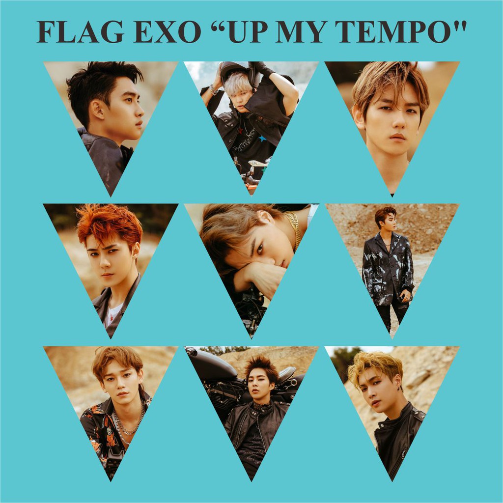 BUNTING FLAG EXO UP MY TEMPO Plus Tali Souvenir Kpop Murah