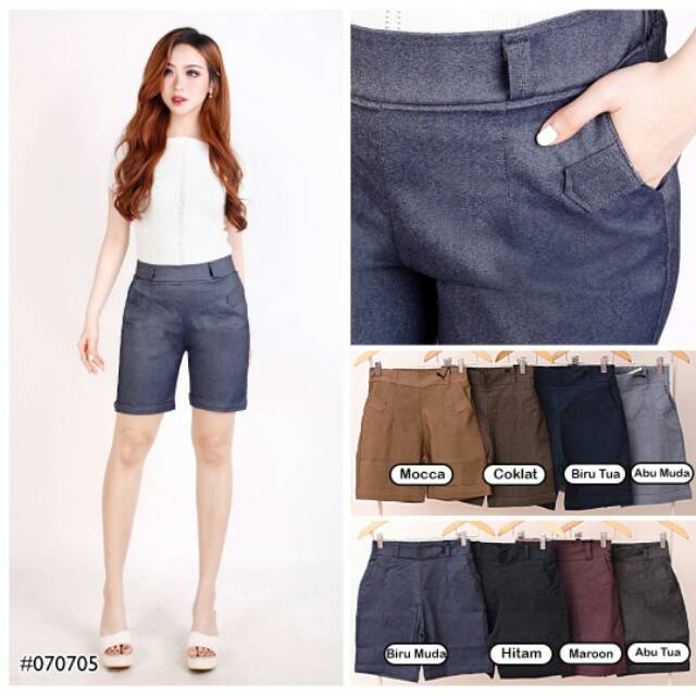  Celana  Pendek  jeans Wanita Model  3 4 short jeans Cewek 