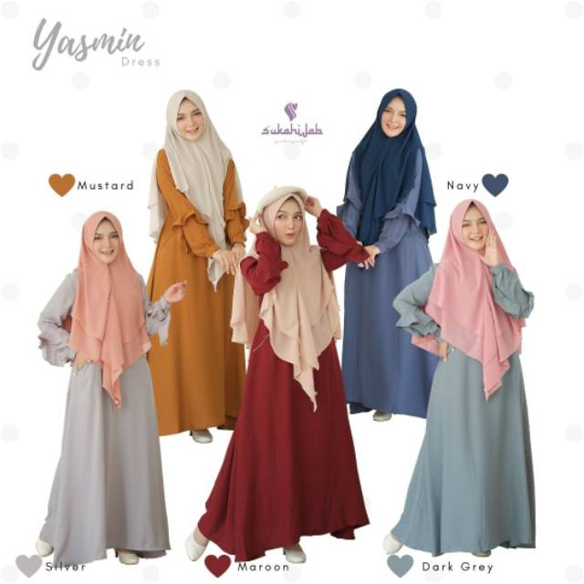 SUKA HIJAB - YASMIN DRESS / GAMIS POLOS / GAMIS BUSUI