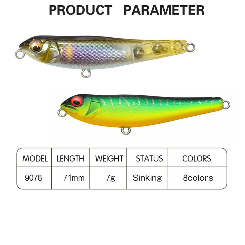 TOP Transparent Fish Hooks Outdoor Minnow Lures Pencil Baits with Steel ball Crankbaits 71mm 7g Tackle Useful Winter Fishing