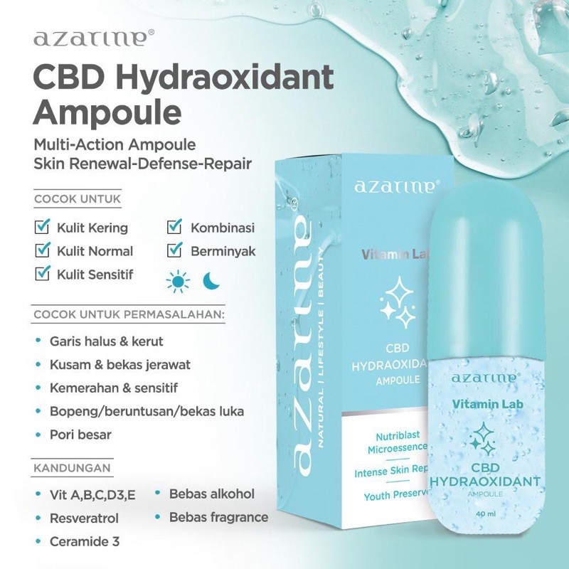 CBD hydraoxidan Ampoule | Azarine skin repair | azarine skin defence|