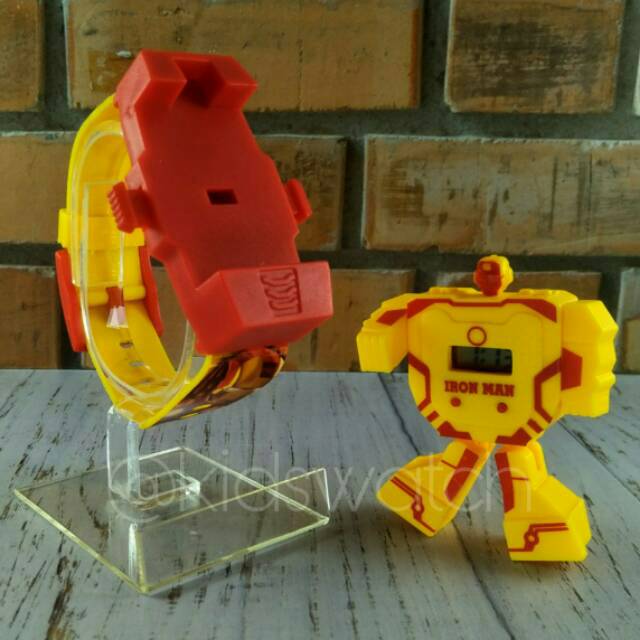 Jam tangan anak anak bocah multifungsi mainan lego bongkar pasang digital iron man murah