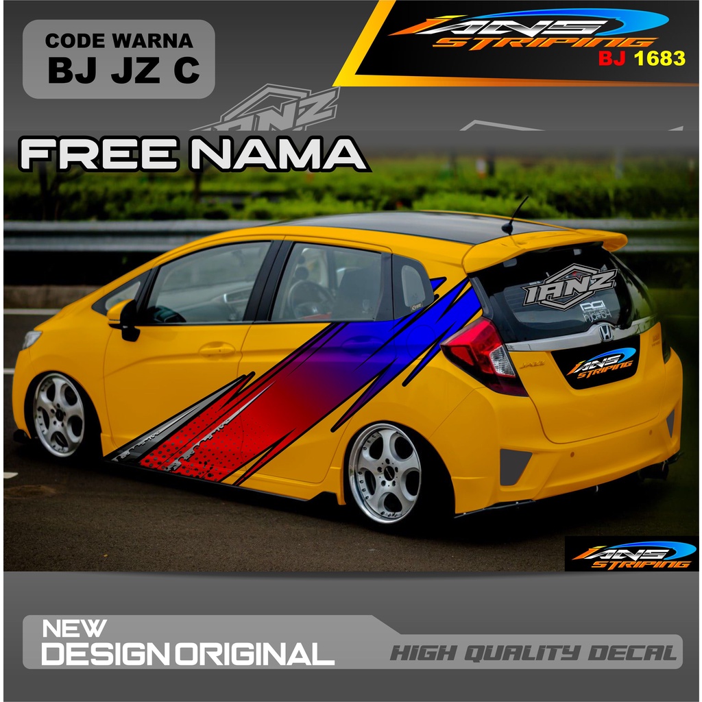 DECAL STIKER MOBIL BRIO TERBARU  / DECAL STICKER MOBIL / STIKER MOBIL / STIKER MOBIL BRIO, HONDA JAZZ, AGYA, AYLA