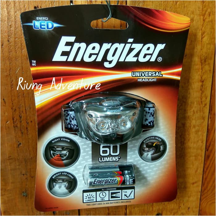 TERMURAH / Senter Kepala Camping Headlamp Energizer 3 Led New Termurah