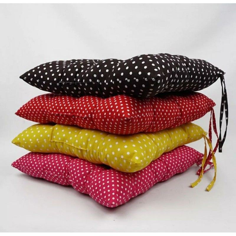 Alas duduk bantal polkadot,alas kursi tebal polkadot,Bantal alas lesehan duduk ukuran -40X40 Silicon,bantal alas duduk Ibu hamil isi Silicon,alas duduk polos isi Silicon