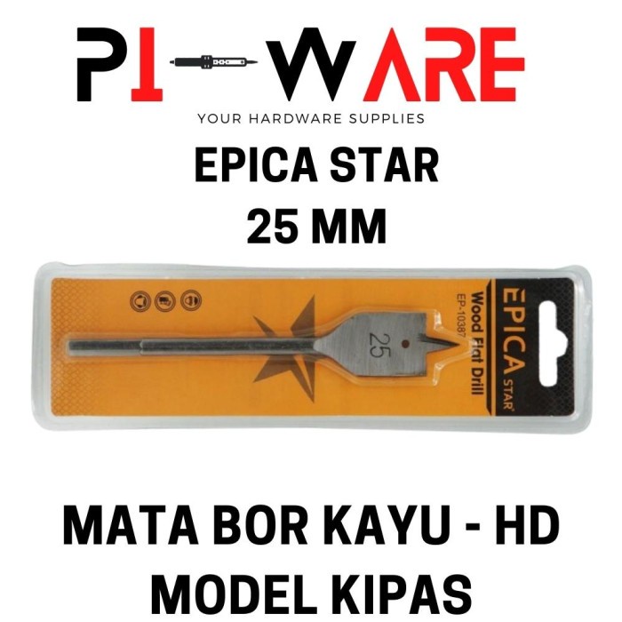 EPICA Mata Bor Kipas Untuk Kayu HD Wood Flat Drill Bit Uk 25mm 1 Inch