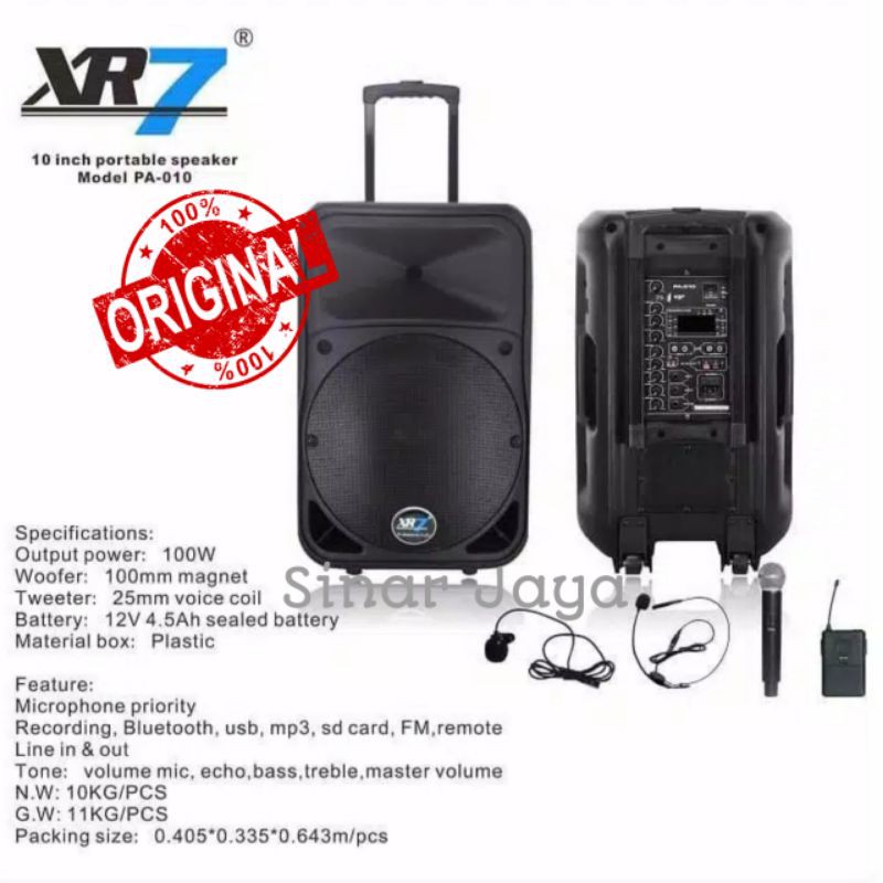 [ ✔Best Seller ] Speaker Portable Meeting 10 inch XR7 PA 010 XR7 PA010 Garansi Resmi Original