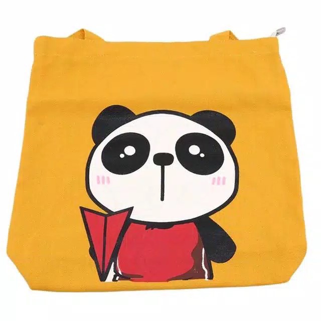 TAS LUCU PANDA - TOTE BAG BERUANG PANDA PESAWAT