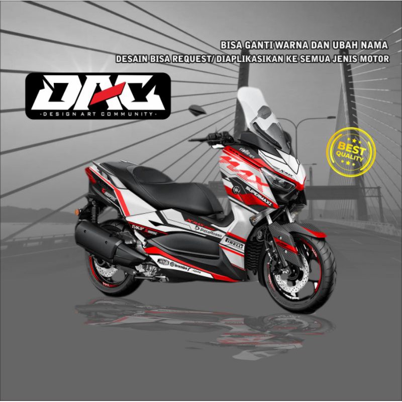 Sticker Decal XMAX grafis putih merah full body