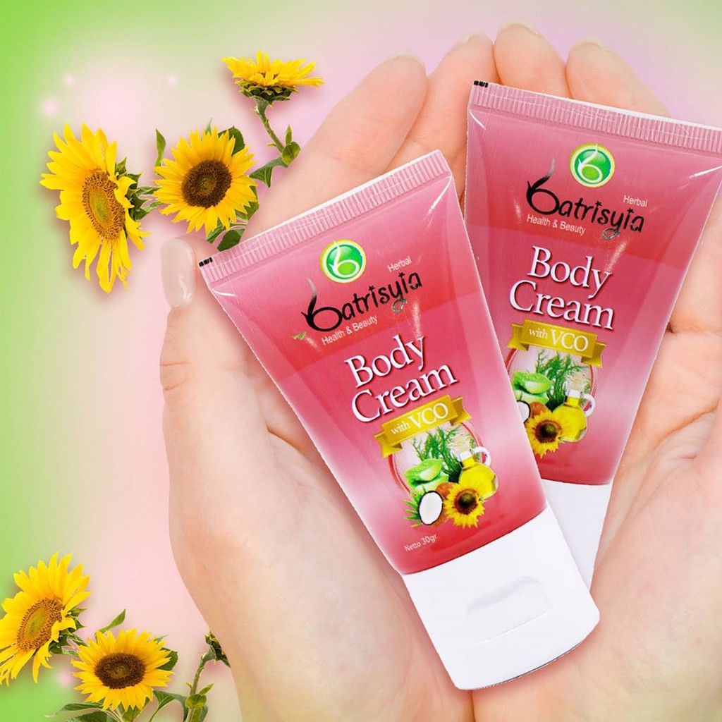 Body Cream Batrisyia Herbal Mini Tube, Nutrisi Kulit Premium