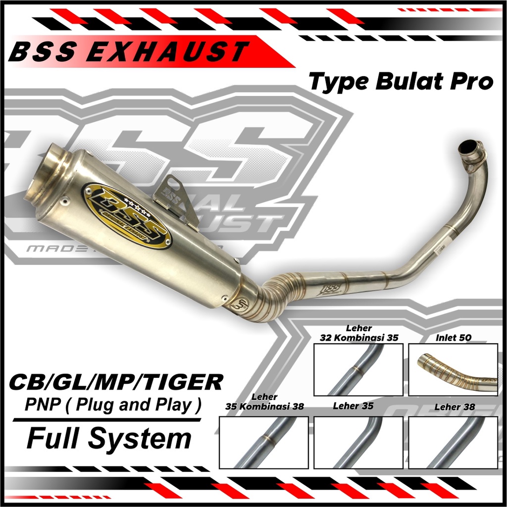 Knalpot BSS GL MP CB Tiger Bulat Pro Original BSS