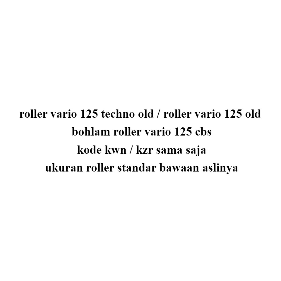 Roller Weight Set Vario 125 Fi / Roller vario 125 CBS / Roller vario 125 techno cbs / Roller set vario 125 old bohlam / roller set Vario 125 non led / roller KWN Roller KZR