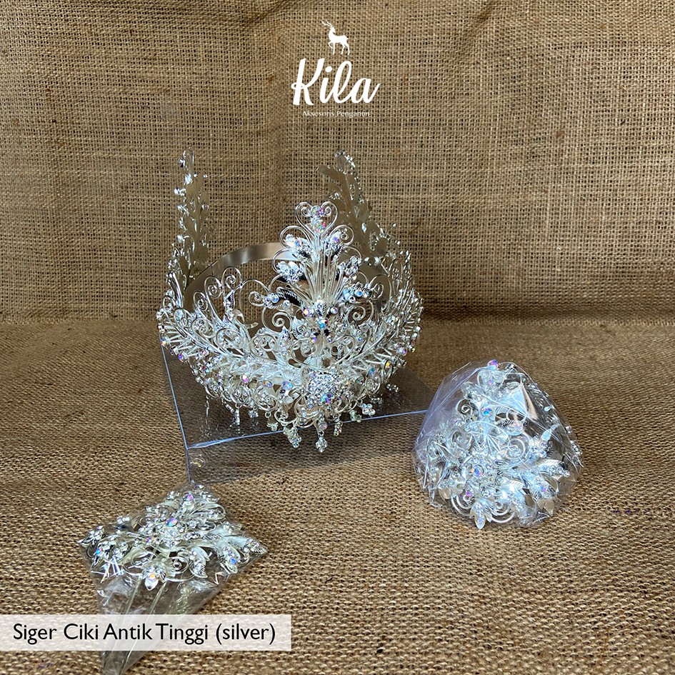 Siger Mahkota Sunda Ciki Antik Tinggi Silver / Gold / Rose Gold Premium