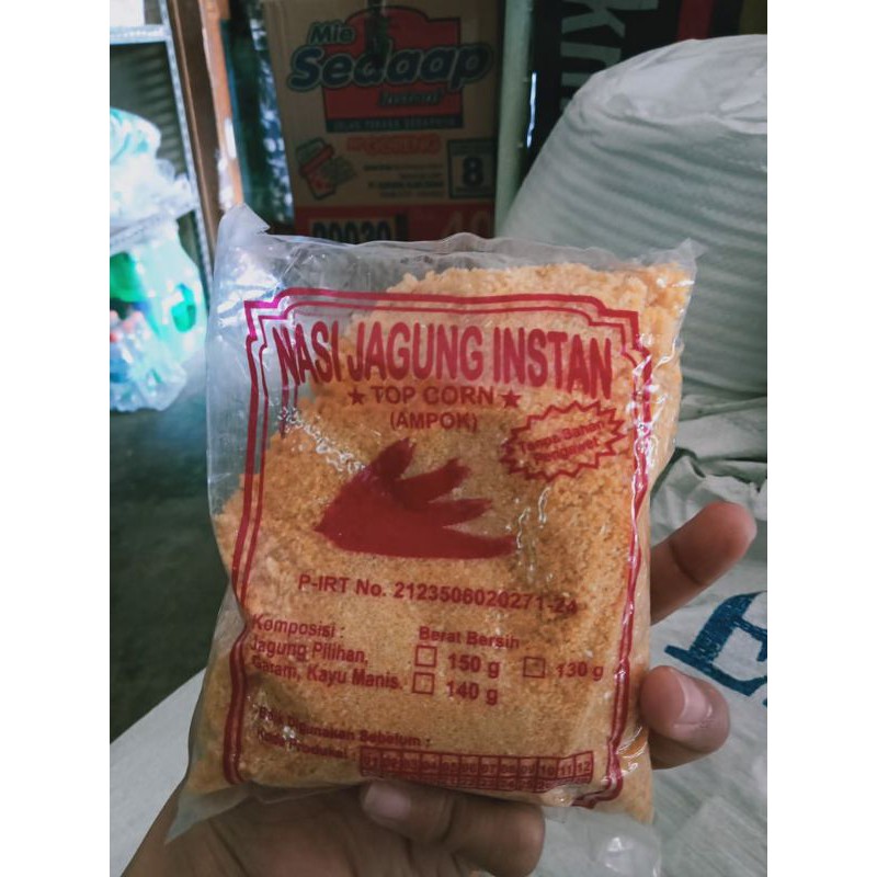 Ampok nasi jagung instant kemasan 150 gram cap top corn