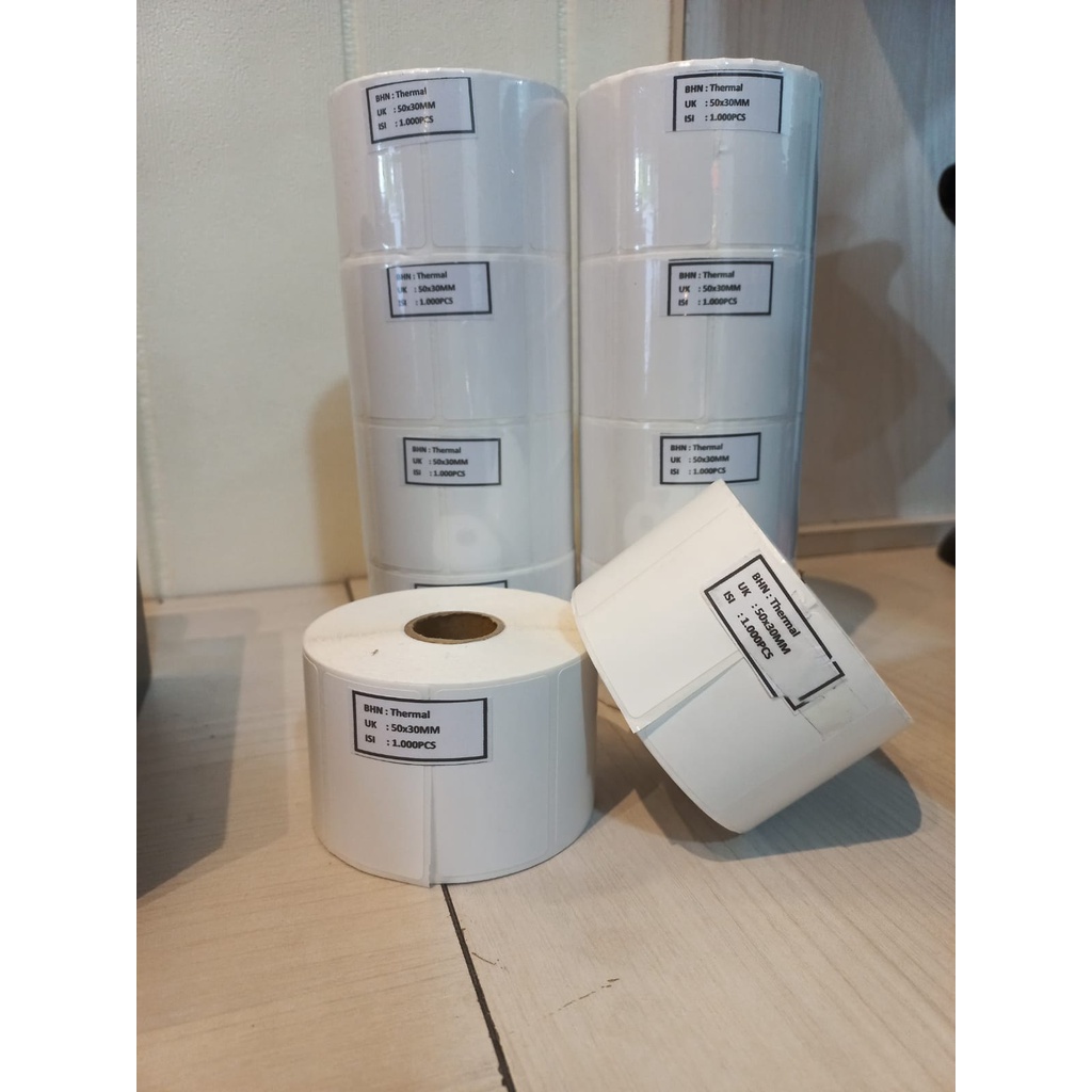 LABEL BARCODE THERMAL 50x30 1 LINE ISI 1000 LABEL MINUMAN LABEL PRINTER TANPA RIBBON