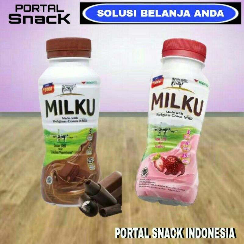 

MILKU Susu UHT coklat/strawberry 200ml