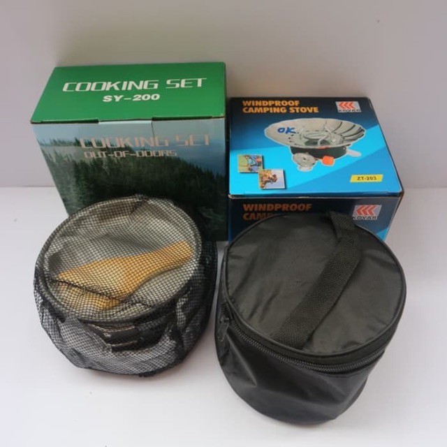 【Bisa COD】 Kompor Portable Windproof &amp; Cooking set 3 Orang  DS-200 DS200 Anti Angin SY200 SY-200