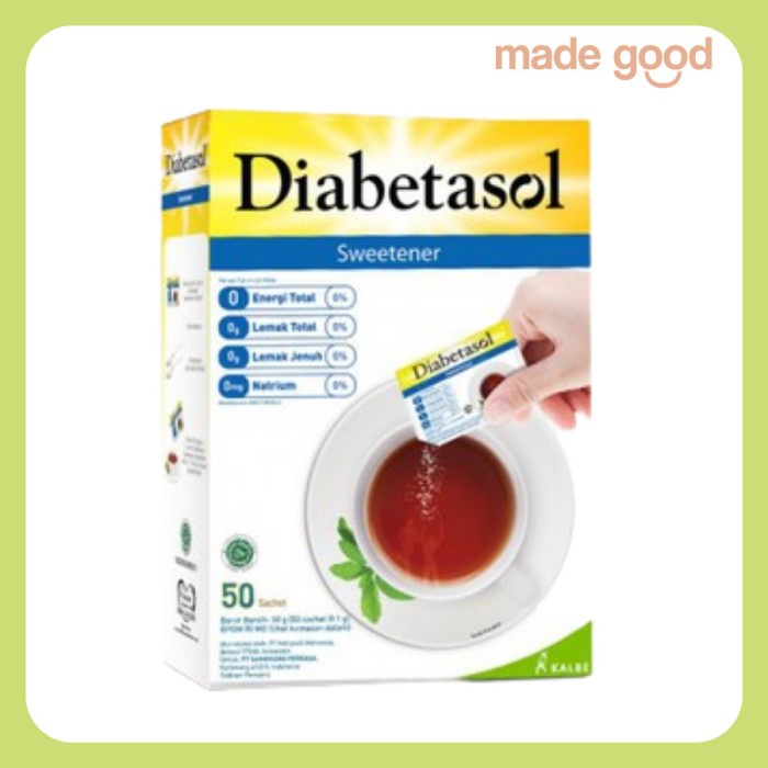 

Diabetasol Sweetener 50 100 sachet 0 Calorie Diet Friendly Keto Stevia