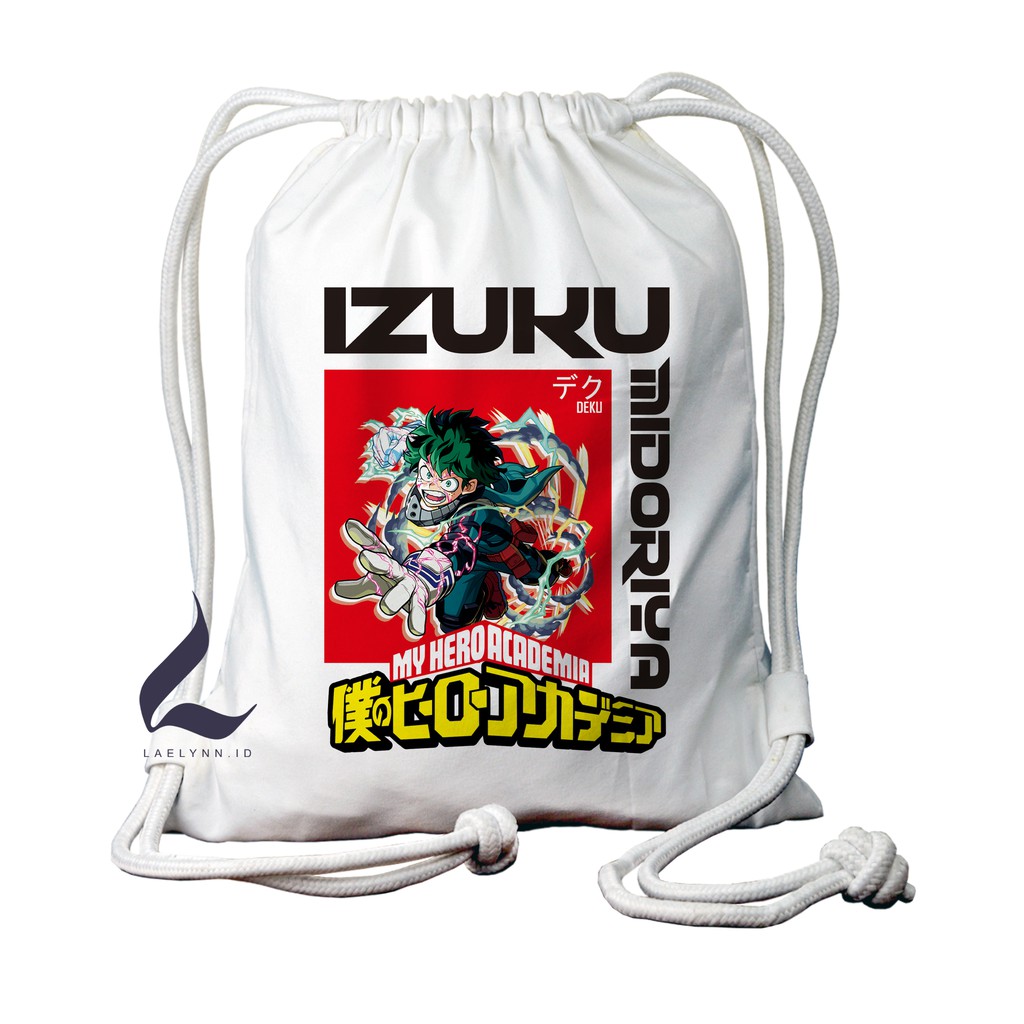 LAELYNN - STRING BAG TAS SERUT KANVAS PREMIUM Motif Anime My Hero Academia - MHA0109