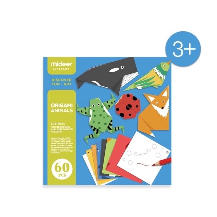 

(DISKON TERMURAH) Mideer Origami Paper Animals / Life element 60pcs Mainan Edukasi Anak - Animals