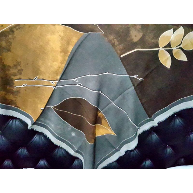 tierack scarf italy preloved_"Gray-Brown leaf"