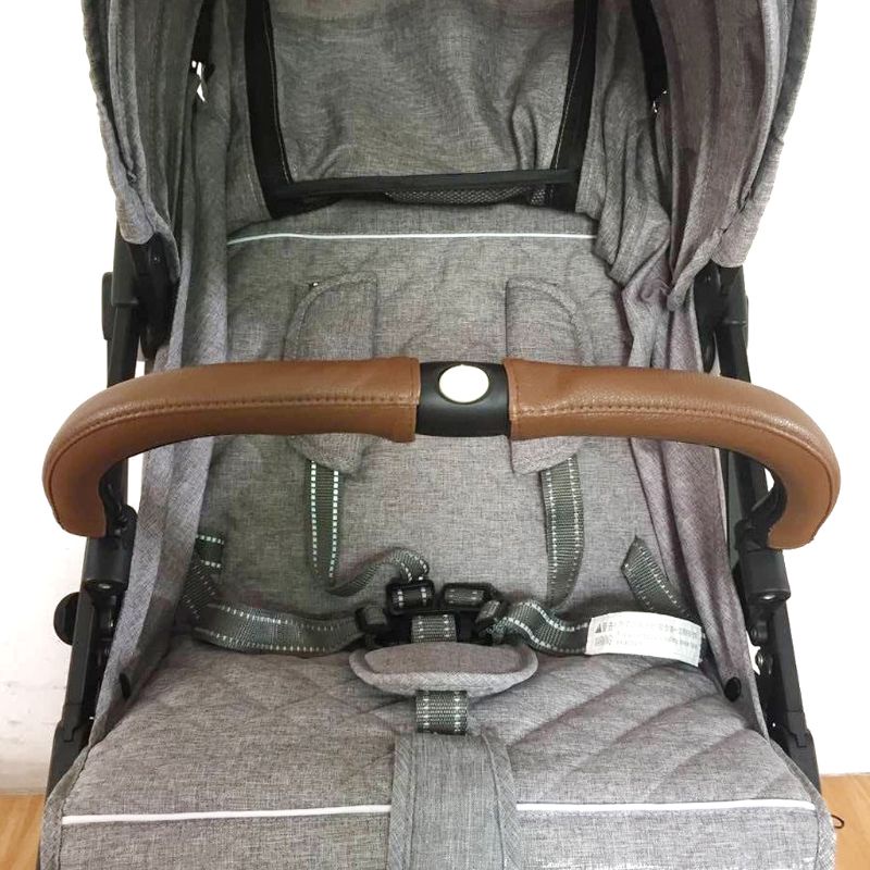 Mary 4pcs / set Cover Gagang Sandaran Tangan Bahan Kulit Pu Untuk Aksesoris Stroller Bayi