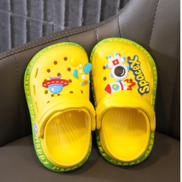 GROSIRTAS LV0139 Sandal Baim Jelly Import Sticker Astronot Lucu Sandal Anti Slip Nyaman Untuk Anak Anak