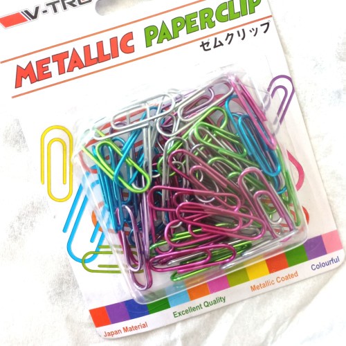 #LC-ATK Paper Clip V-Tro Metalic Paperclip Warna