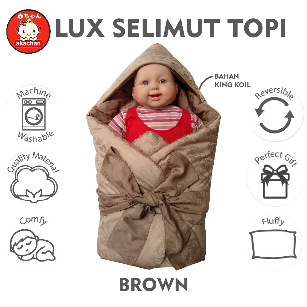 LUX Selimut topi pita Akachan baby blanket tencel sutra bayi cocok untuk kado