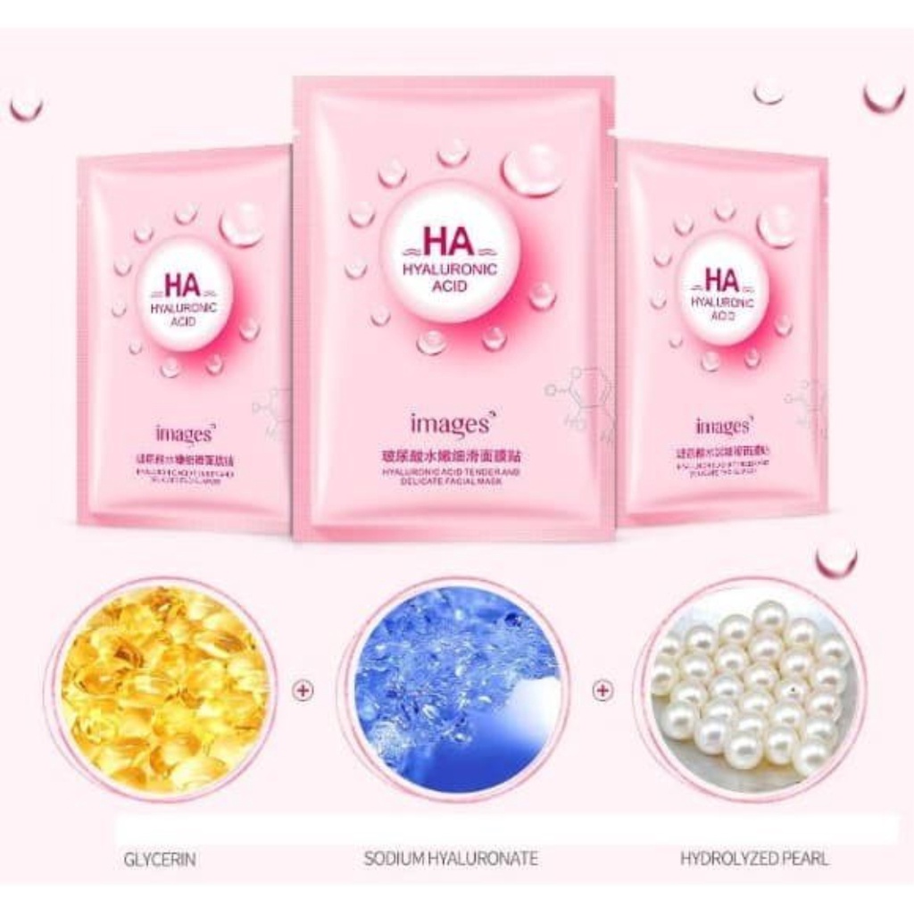 SHINE STAR - IMAGES HA HYALURONIC ACID FACIAL MASK / MASKER MELEMBABKAN WAJAH COCOK BUAT KULIT KERING