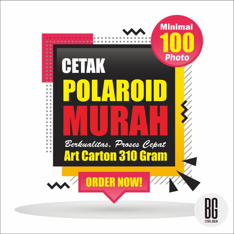 Polaroid 2R Bahan TEBAL AC 310gsm Proses Cepat
