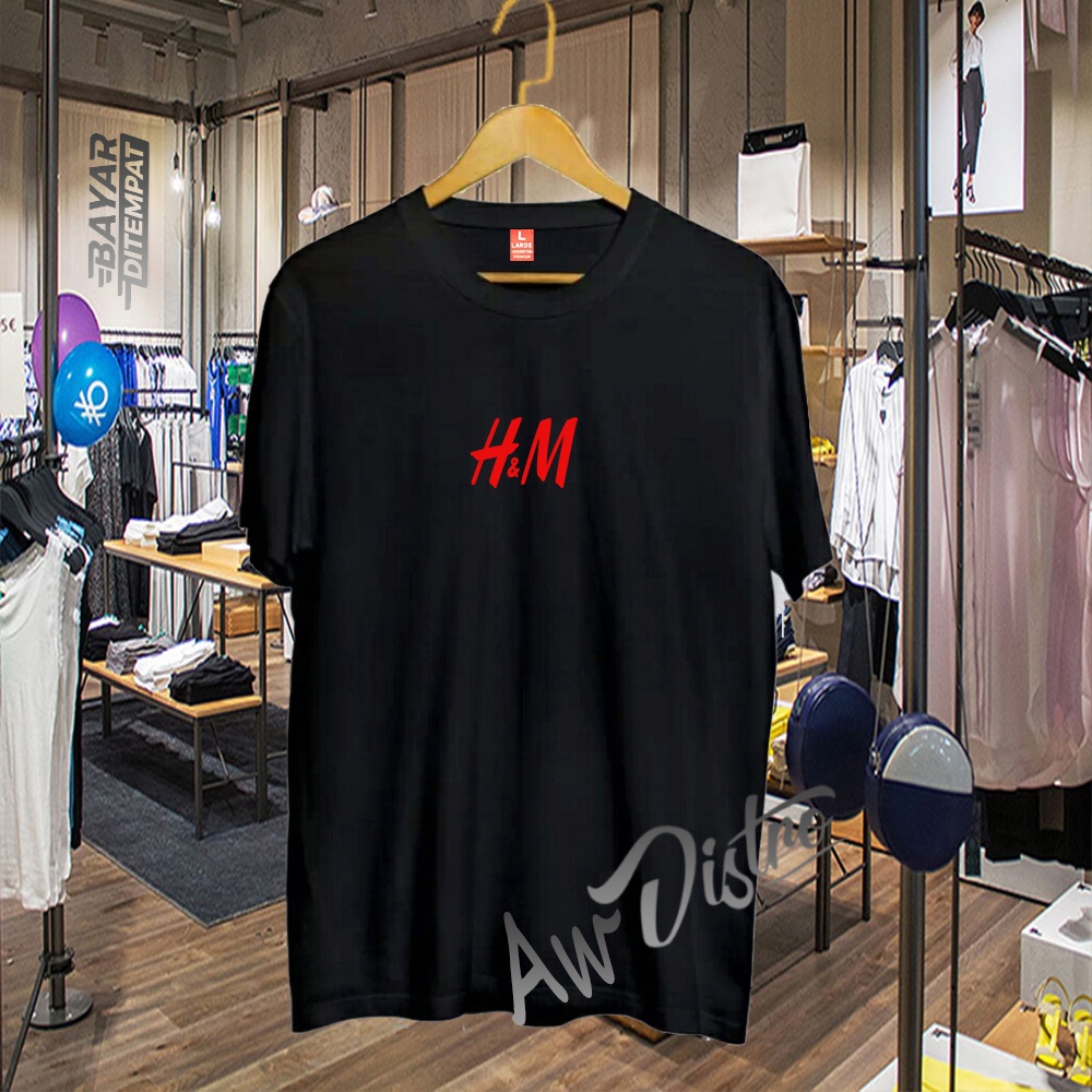 COD Baju Kaos Distro H&amp;M Ret Premium Quality Lengan Pendek Kaos Tulisan Kaos Kata-Kata Kaos Sablon