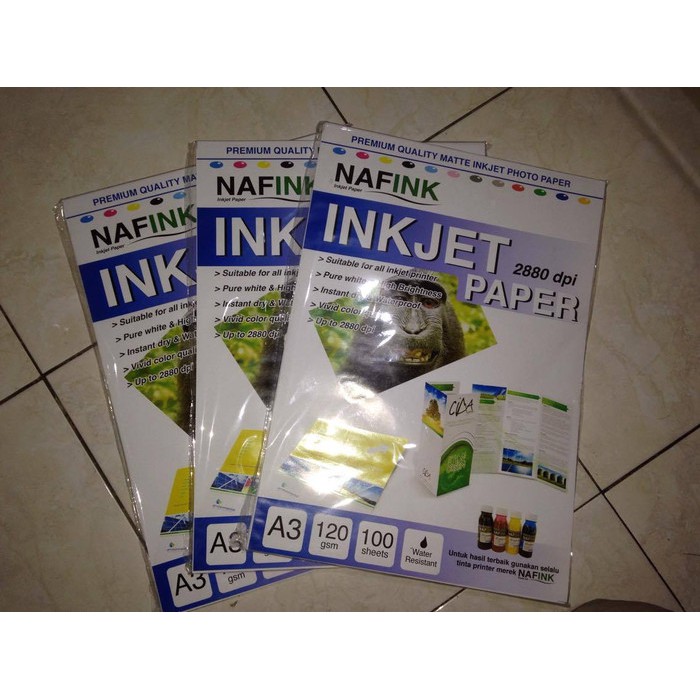 

KERTAS Photo SINGLE SIDED MATTE INKJET PAPER A3 120 GRAM 100 lembar Limited