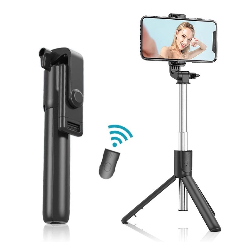 Tripod Tongsis Bluetooth R1 (Portraid/Landscape) Extra Baterai