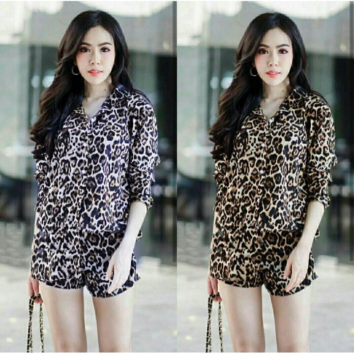 *[GLFK] Jumpsuit Motif Leopard / Pakaian Wanita / Jumpsuit Leopard Fashion Kekinian / Jumpsuit Korea