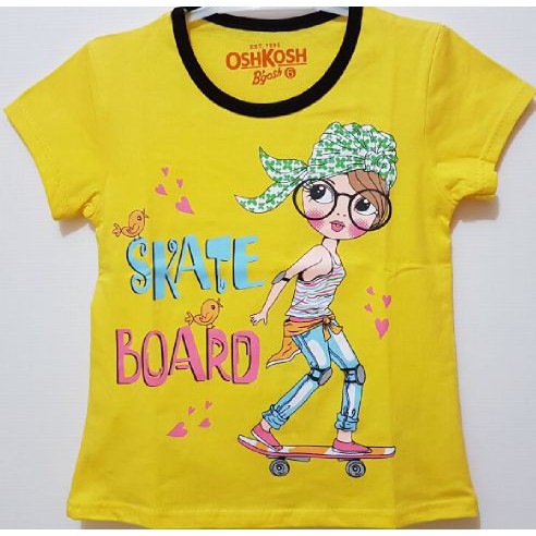 Kaos Karakter Anak Perempuan Skate Kuning