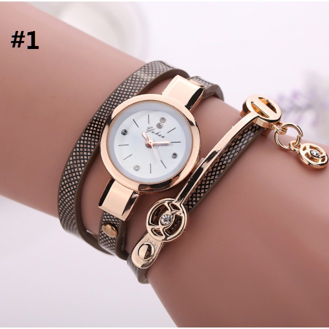 Jam Tangan Lilit Gelang Wanita #37 DOUBLE CIRCLE Korea Fashion Women Bracelet Watch Cewe Jaman Now