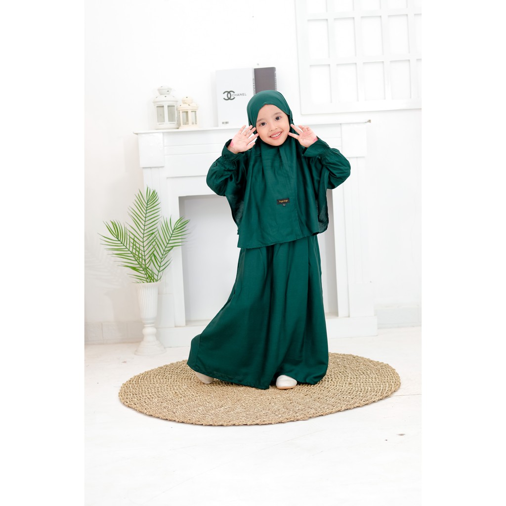 Gamis Rayon Anak + Jilbab Bergo