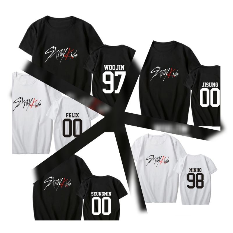 Kaos Kpop StrayKids request nama dan nomor