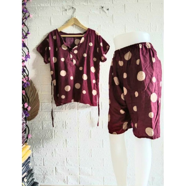 Setelan Baju Wanita/Setelan Kancing Bali Rayon