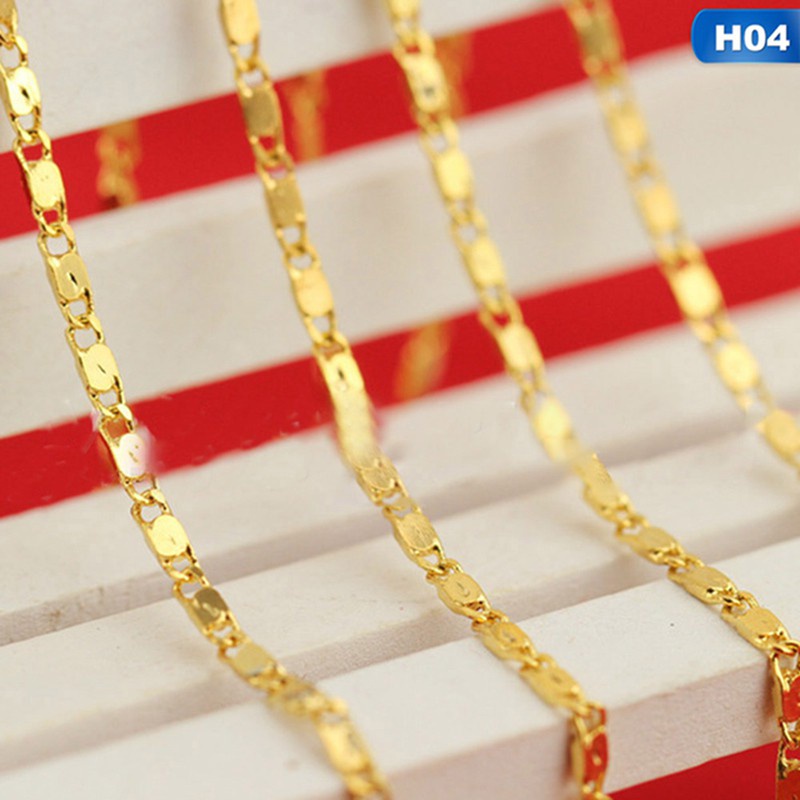18K Gold Chain 18&quot; High Quality Link Necklace Set Chains+Lobster Clasps Necklace