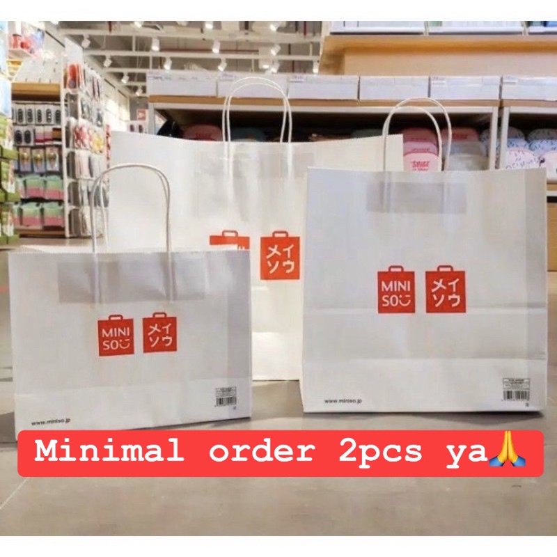 Jual Miniso Paper Bag Ukuran S M L Original Shopee Indonesia